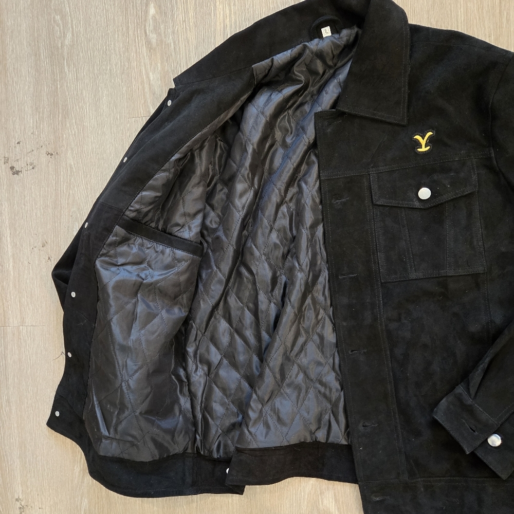 Men's Yellowstone Kevin Costner John Dutton Cowboy Genuine Suede Leather Jacket - Picture 7 of 9